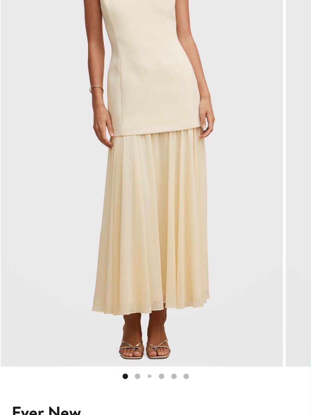Ever New Cream Maxi Skirt with Layered Chiffon Hem
